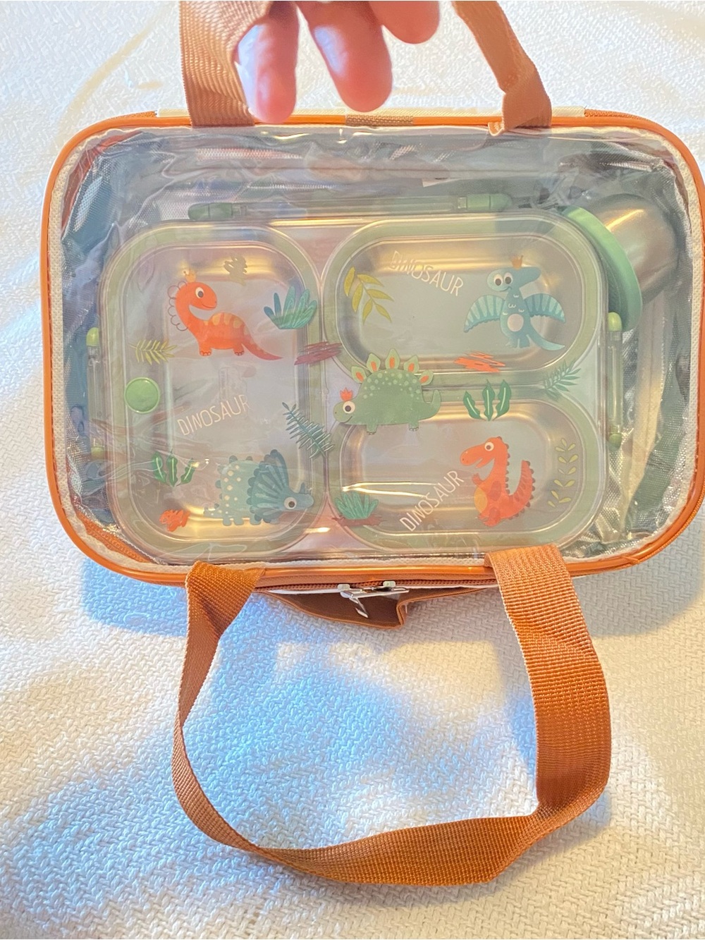 NWOT Lunchbox Insulated with Top Straps, Stainless Steel Utensils - Picture 3 of 13